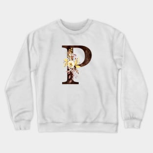 Floral Monogram P Lovely Autumn Foliage Crewneck Sweatshirt